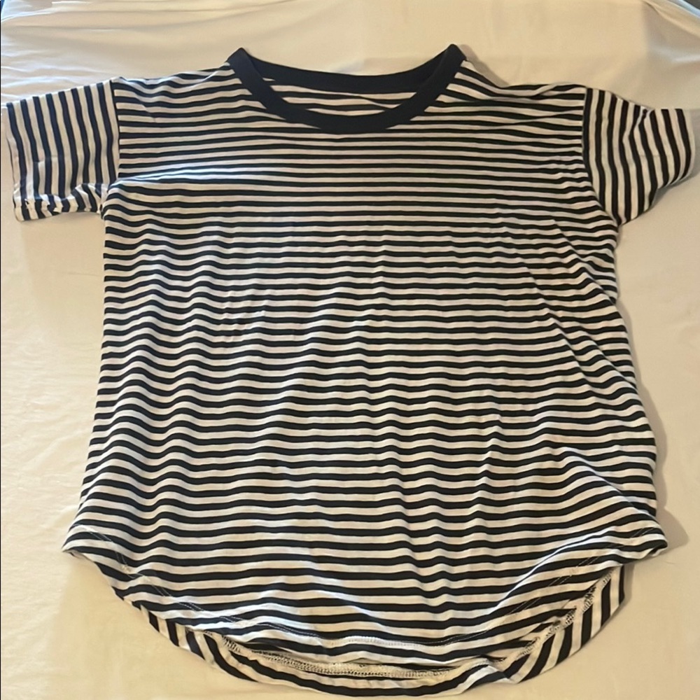 Madewell dark grey/black and White Striped Short Sleeve Tee size XS
